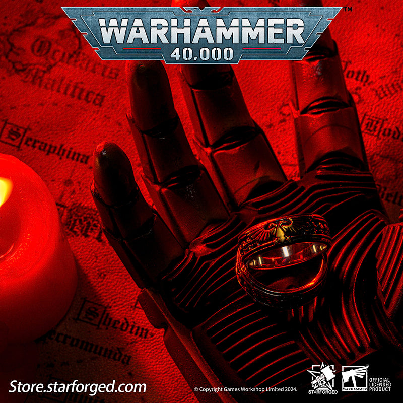 Starforged Insignia Aquilon Imperium of Man Warhammer Eagle Ring Gold